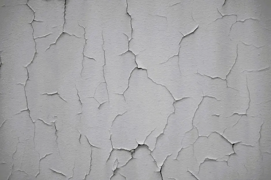 Detailed shot of a cracked and weathered wall showing decay and surface texture.